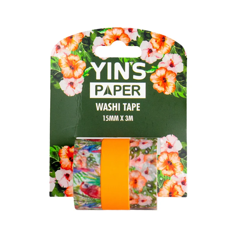Fita Adesiva Washi Tape 15mm X 3m para Planner e Artesanato - Yin's Paper ARARA