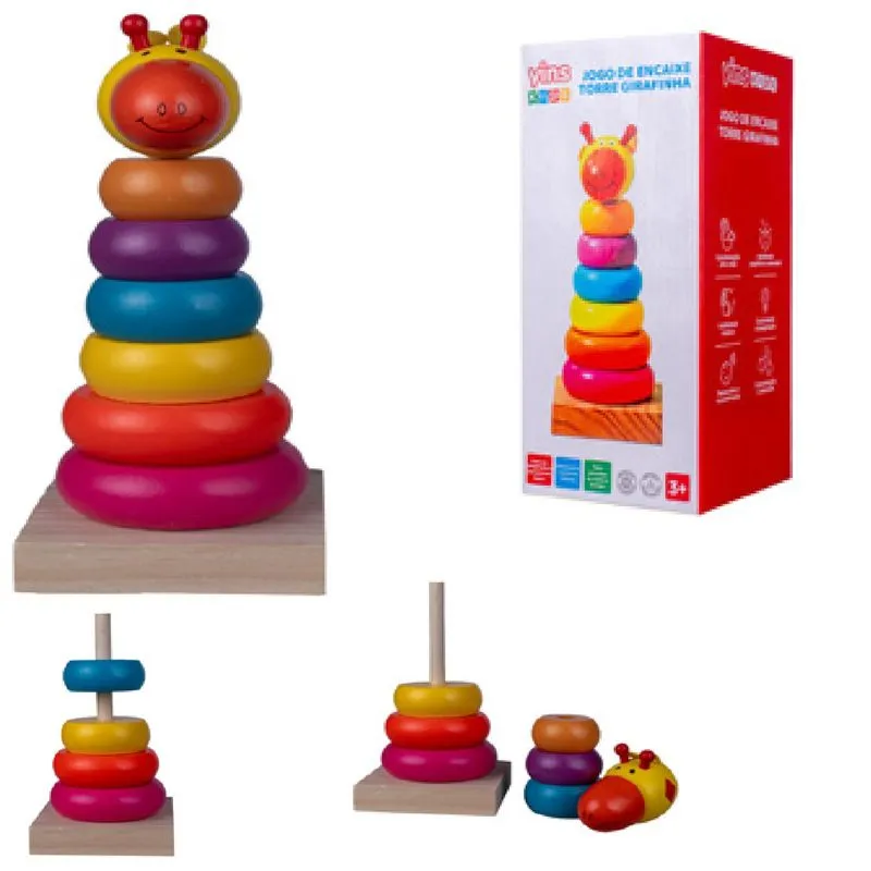 Torre girafinha de encaixe Montessori - Yins Kids