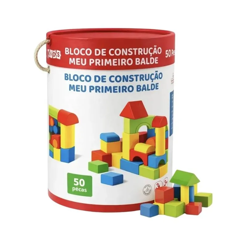 Bloco De Construção Yins Kid Meu Primeiro Balde Com 50 Blocos YK1042 (MP)