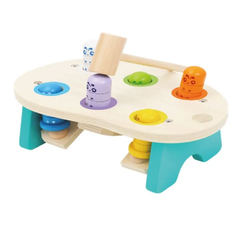 Brinquedo Educativo em madeira - Jogo de martelar de madeira infantil - Yins Kids