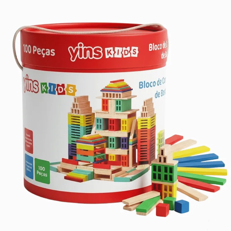 Bloco de Construção em Bastão c/ 100 Peças - Yins Kids UNICA