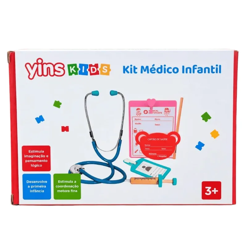 Brinquedo Kit Médico Infantil em Madeira - Yins Kids UNICA