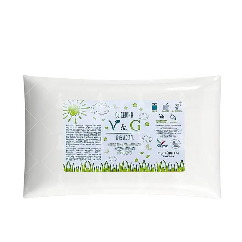 Base Glicerinada V&amp;g Vegetal P/sabonetes 1kg - Branca