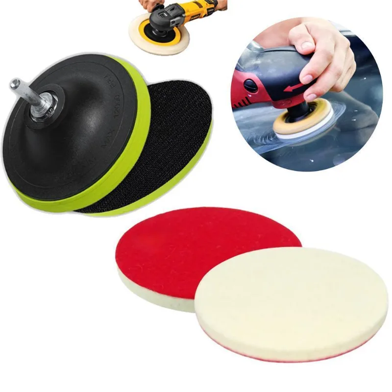 Kit Polimento De Vidros Com Suporte E Disco Feltro Lã 125mm