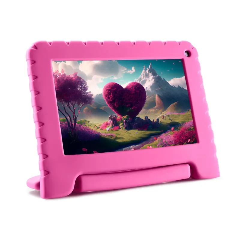Tablet Multi Kid Pad com Controle Parental 2GB RAM + 32GB + Tela 7 pol + Android 13 (Go edition) + Processador Quad Rosa - NB393 NB393