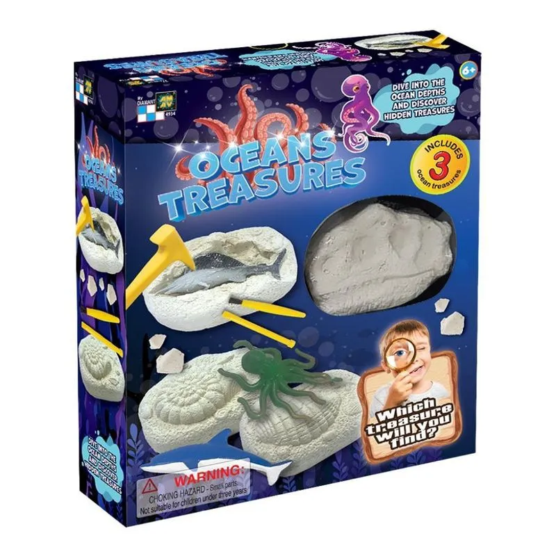 Brinquedo Caça Ao Tesouro Multikids Kit Escavação Oceano