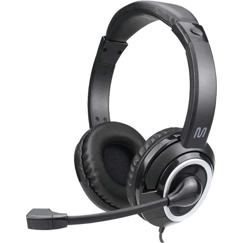Headset com Fio HF700 Conexão P3 e USB Preto Multi - PH424
