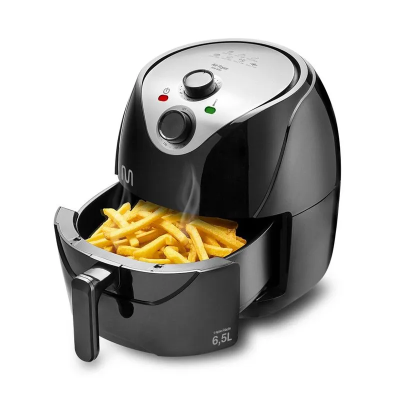 Fritadeira Elétrica sem óleo Air Fryer 6,5L 1800W 220V Preta Multi - GO218