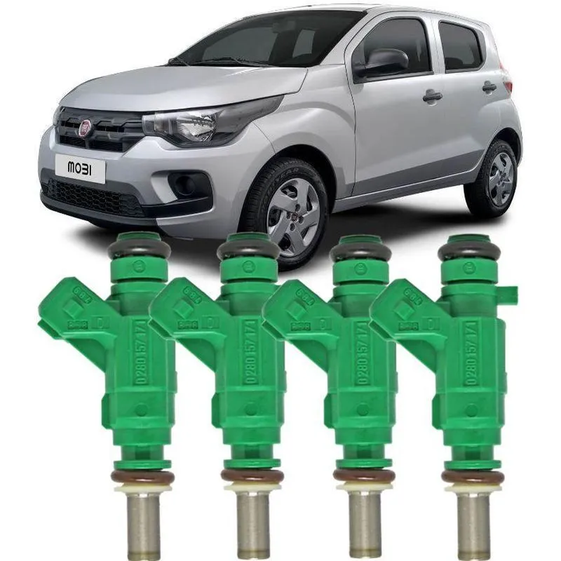Kit 4 Bico Injetor Fiat Mobi 1.0 Fire Flex De 2016 À 2023