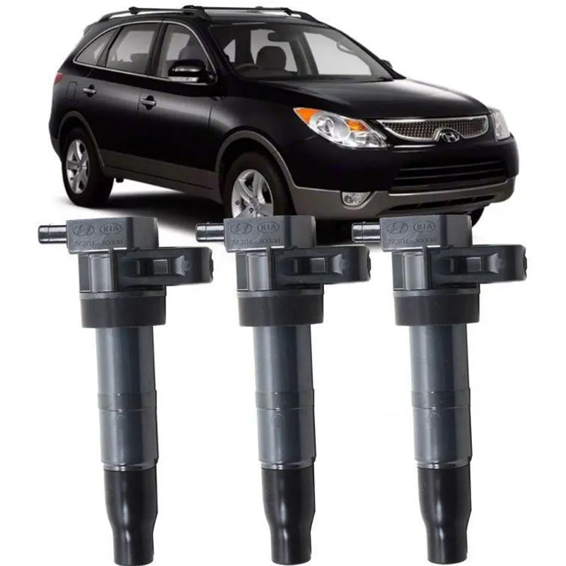 Kit 3 Bobinas Azera 3.3 Vera Cruz Santa Fe Sorento 3.8 E 3.5