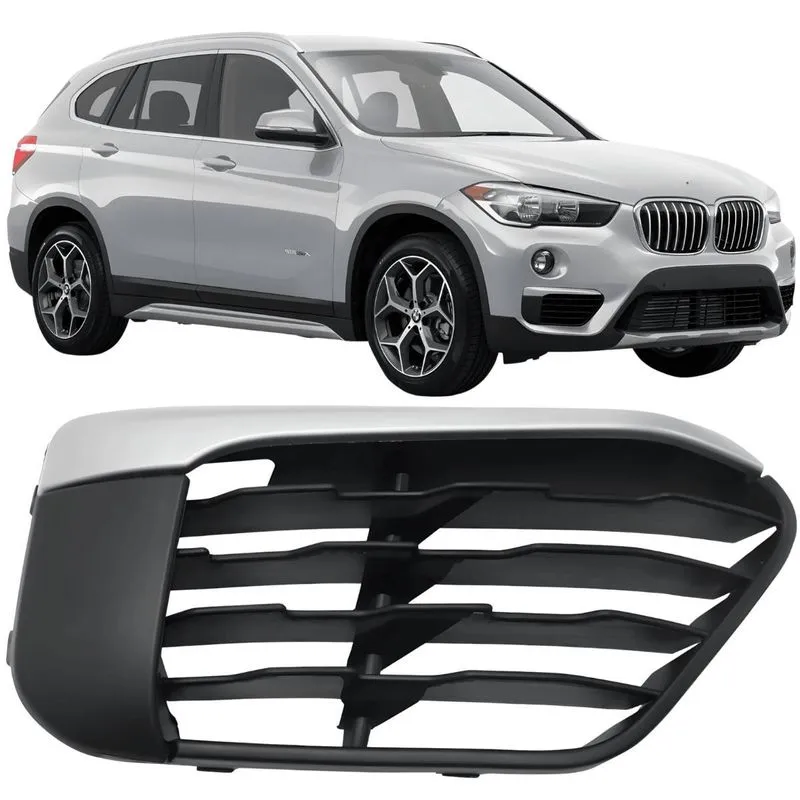 Grade Farol De Milha Bmw X1 2016-19 Sem Furo Do Sensor -dir