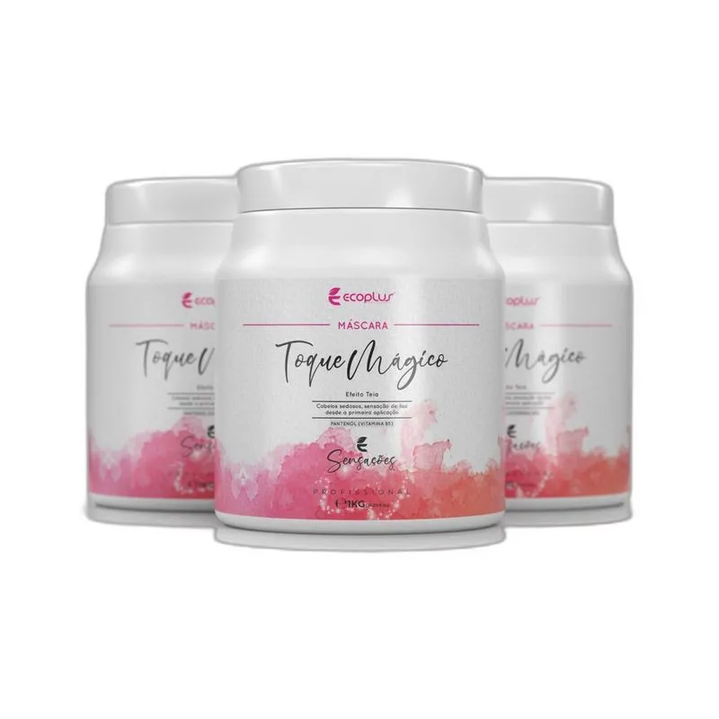 3 Unidades Pote Máscara Toque Mágico Sensações Ecoplus 3x1kg