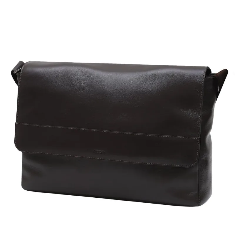 Bolsa Carteiro Couro Bovino Couro50 Eucalipto Notebook 15