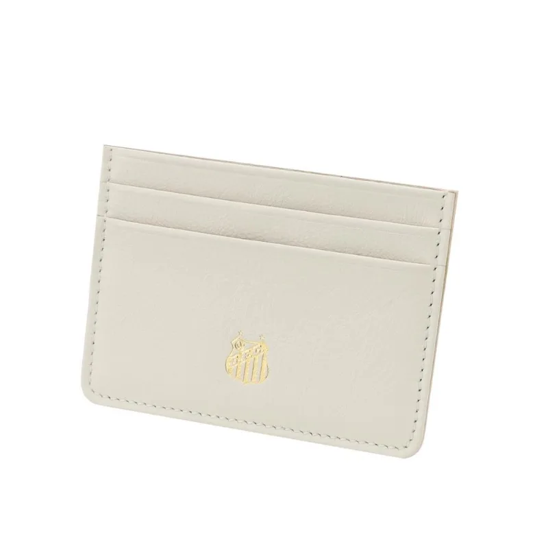 Porta Cartão De Couro Branco Premium Santos F.c.