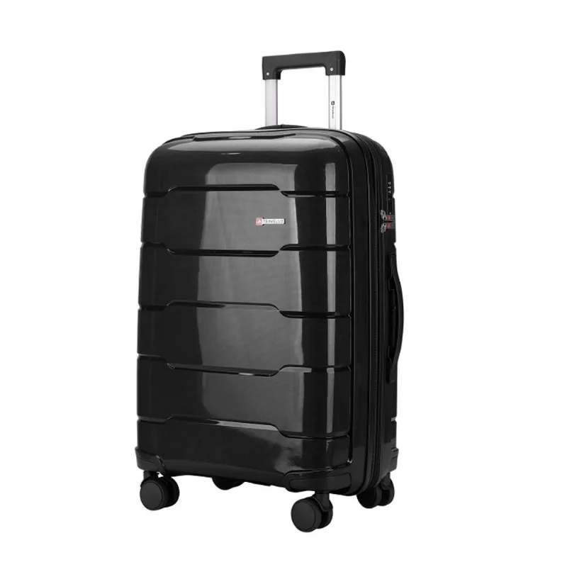 Mala Travelux Wengen Média 23 Kg Preta – Expansível E Cadeado Tsa