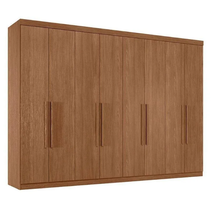 Guarda Roupa Casal 8 Portas 4 Gavetas Master New Jatobá Acetinado - Santos Andirá - Santos Andirá