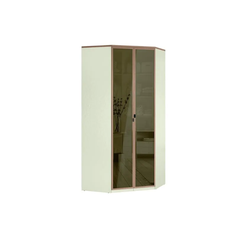 Guarda-Roupa Closet Modulado Santos Andirá Toledo 2 Portas Reflecta 3 Gavetas 6 Prateleiras Iluminação LED Areia - Santos Andirá