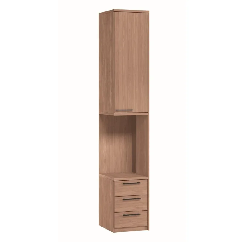 Armário Modulado Lateral Santos Andirá Toledo 1 Porta 3 Gavetas 2 Prateleiras Wood - Santos Andirá