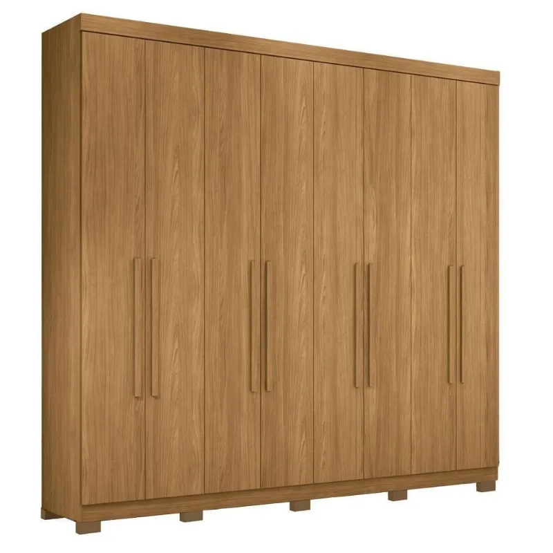 Guarda Roupa Casal Master New 8 Portas 4 Gavetas MDP Cinamomo Santos Andirá 239CM