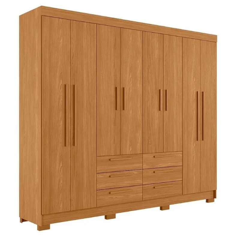 Guarda Roupa Casal Paranavai 8 Portas 6 Gavetas Cinamomo Santos Andirá 212CM