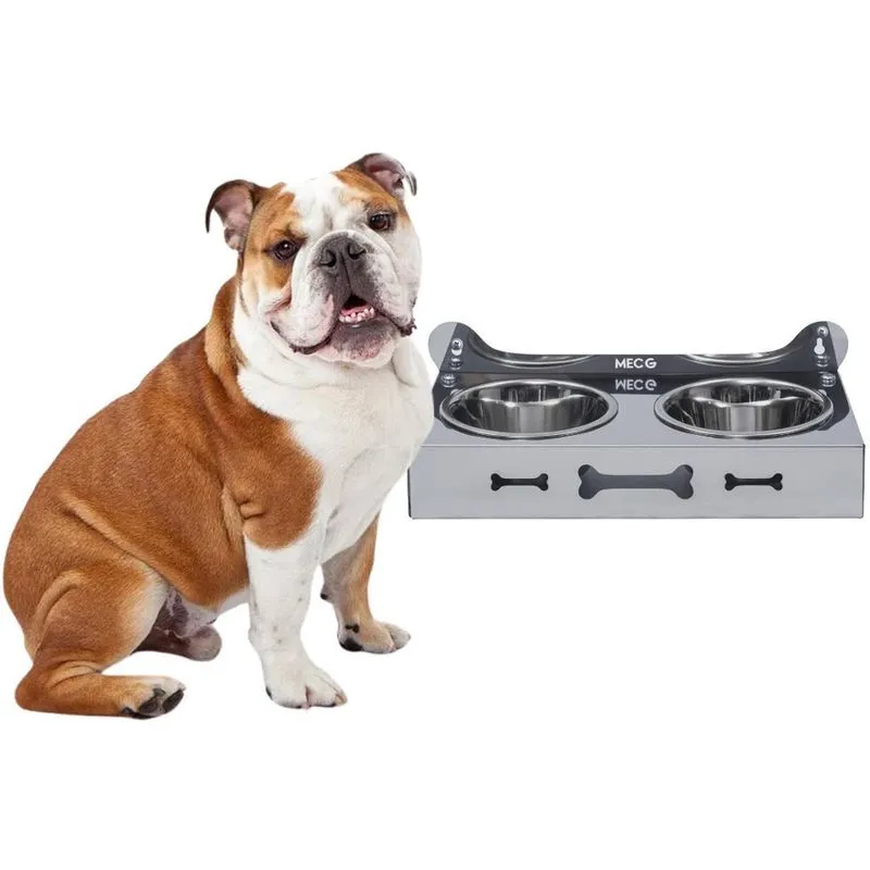 Comedouro Pet Cachorro Gato Parede Aço Inox 1400 Ml Mec G