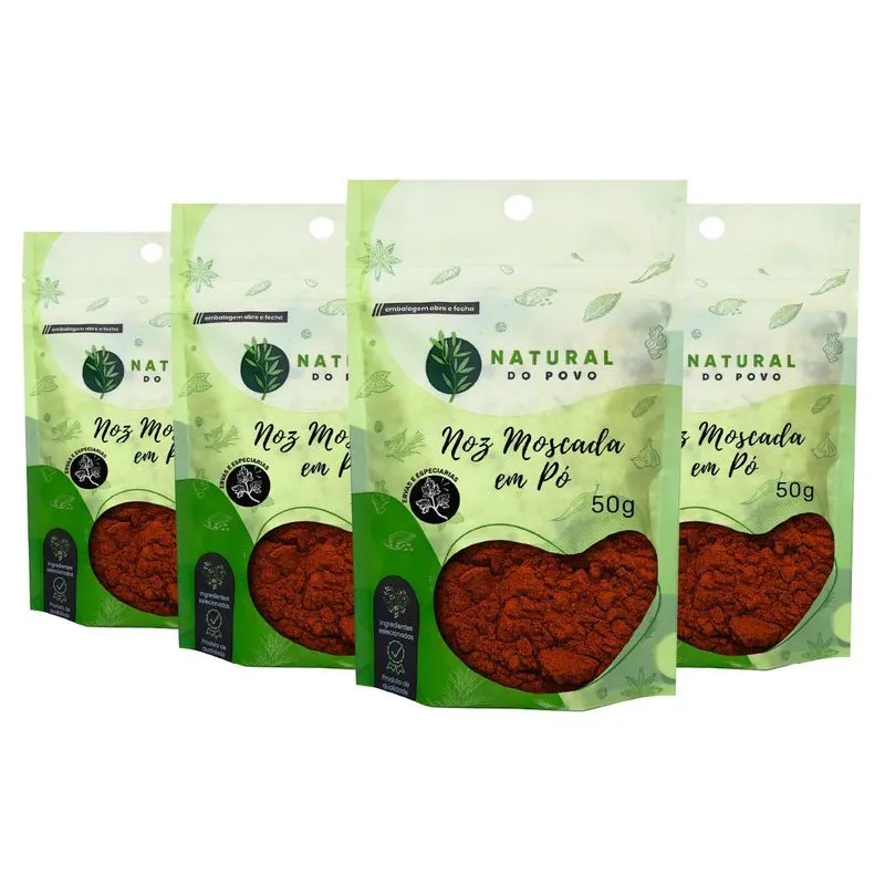 Tempero Premium Kit 4 Noz Moscada Pó Pouch 50g