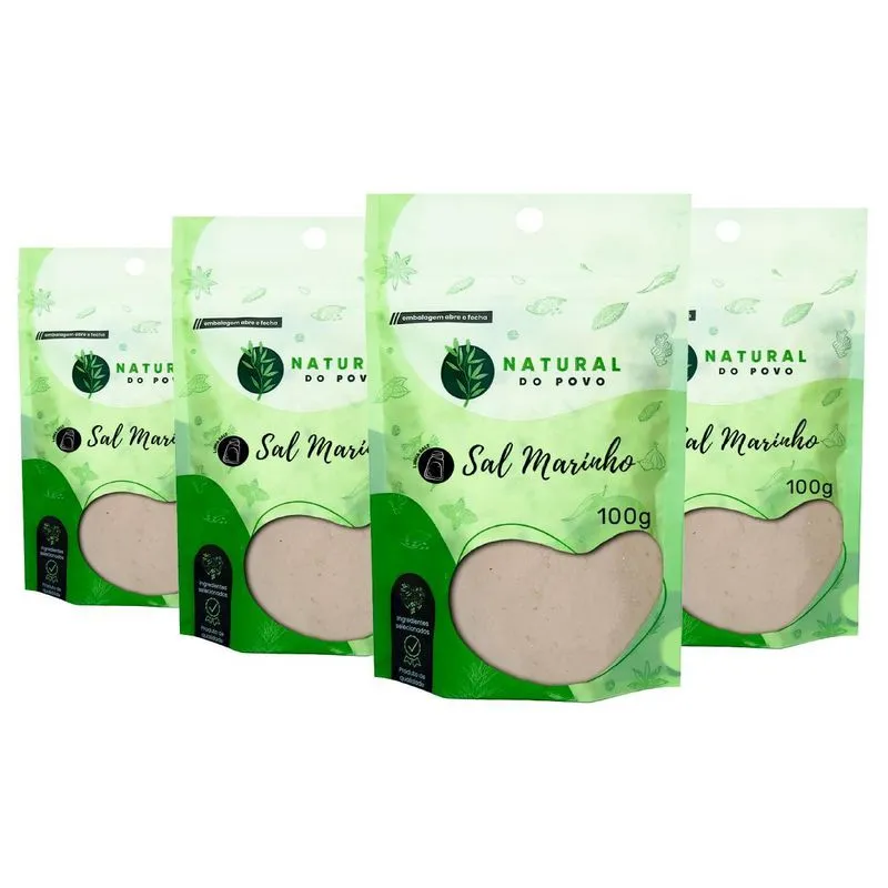 Sal Marinho Alta Qualidade Premium Kit 4 Pouch 100g