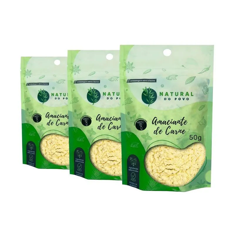 Amaciante De Carne Qualidade Premium Kit 3 Pouch 50g