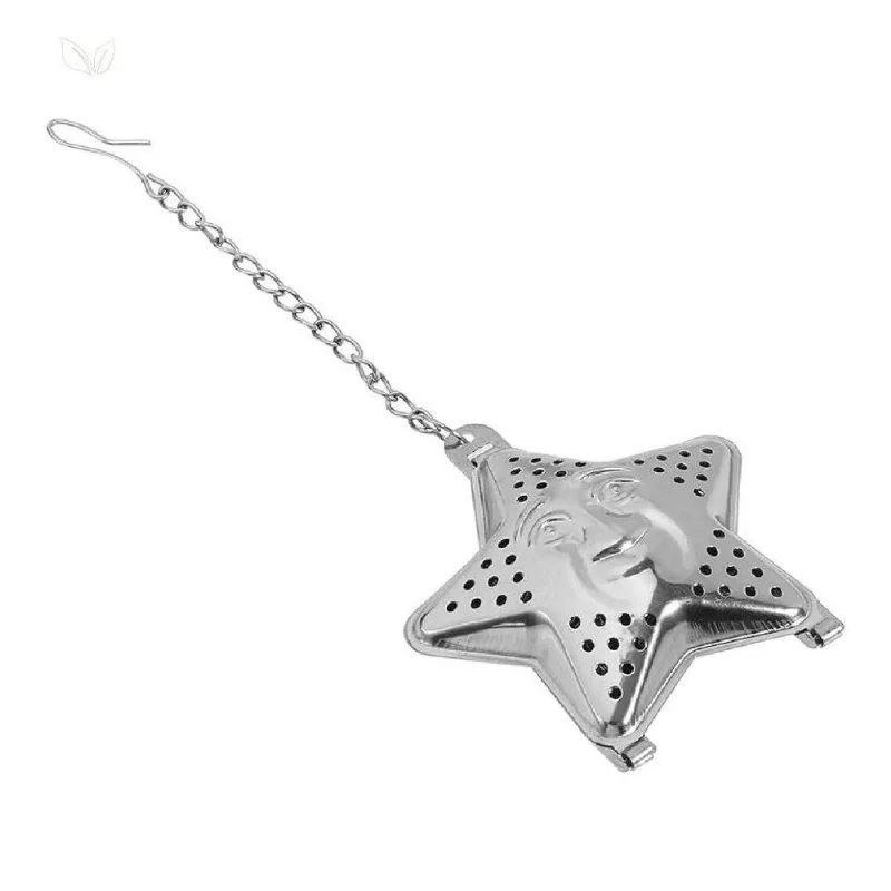Infusor De Cha Formato Estrela Com Corrente Inox