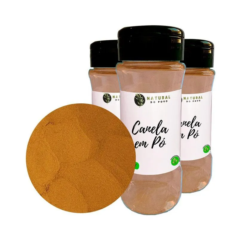 Tempero Selecionado Canela Em Pó Kit 3 Pote Com Dosador 75g