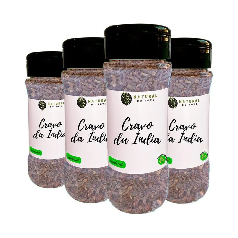 Cravo Da Índia Pó Alta Qualidade Kit 4 Pote Com Dosador 60g