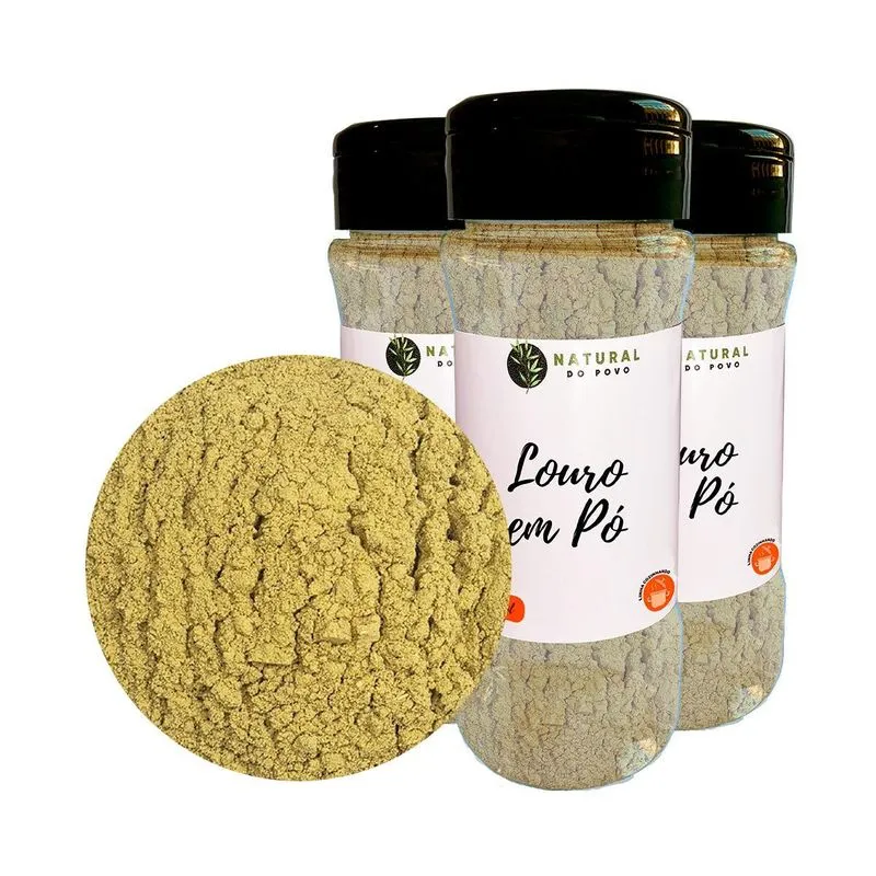 Tempero Importado Kit 3 Louro Em Pó Pote Com Dosador 50g