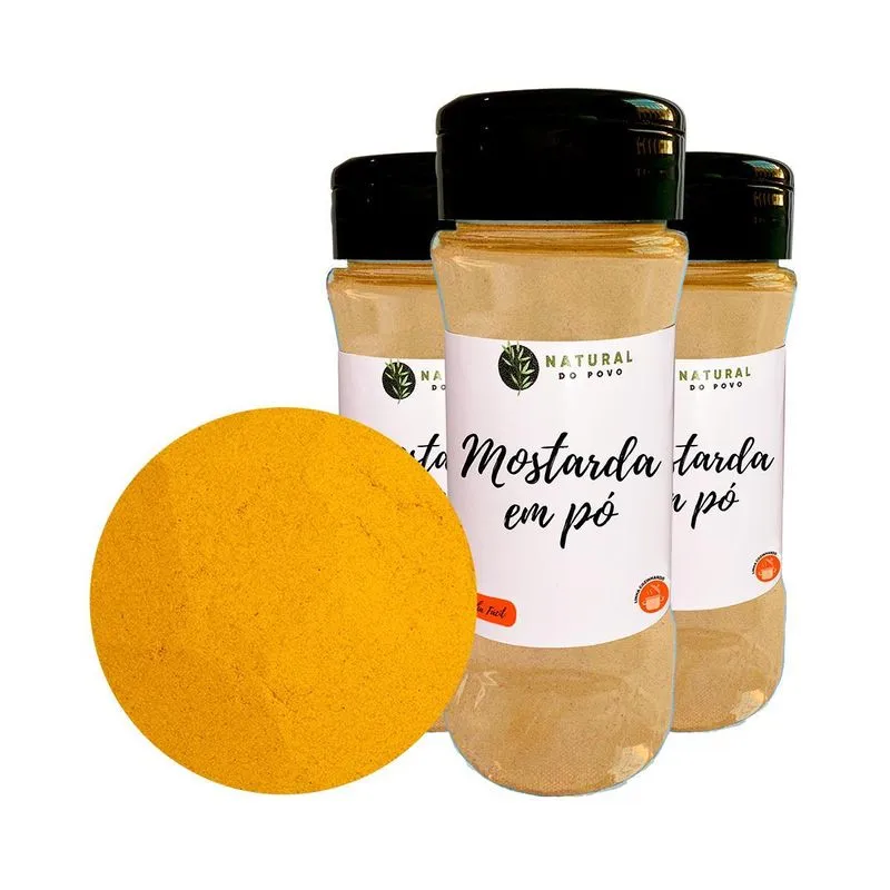 Mostarda Pó Ingrediente Premium Kit 3 Pote Com Dosador 50g