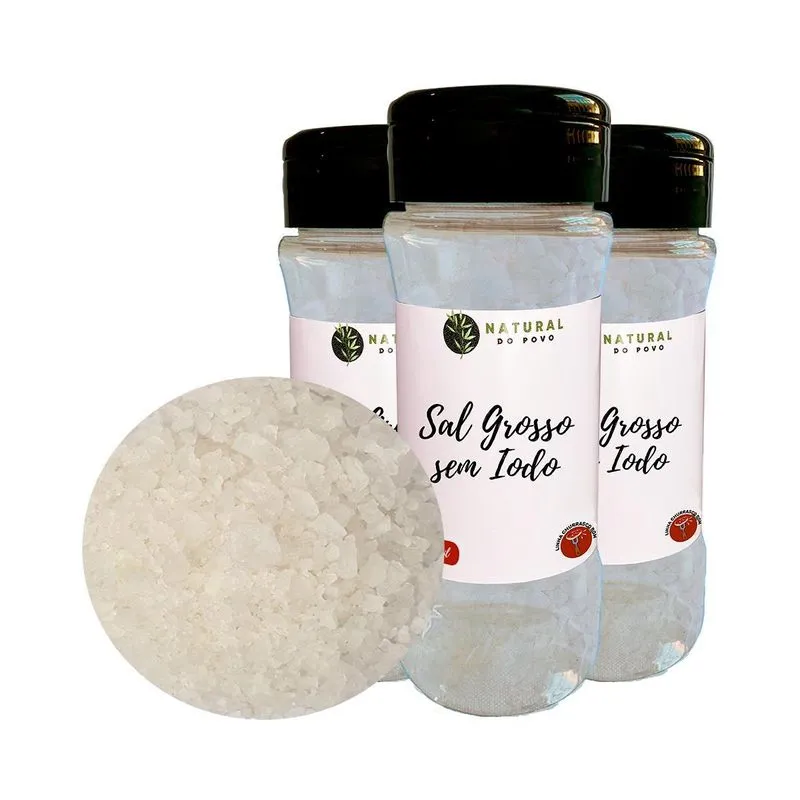 Sal Grosso Gourmet Sem Iodo Kit 4 Pote Com Dosador 130g