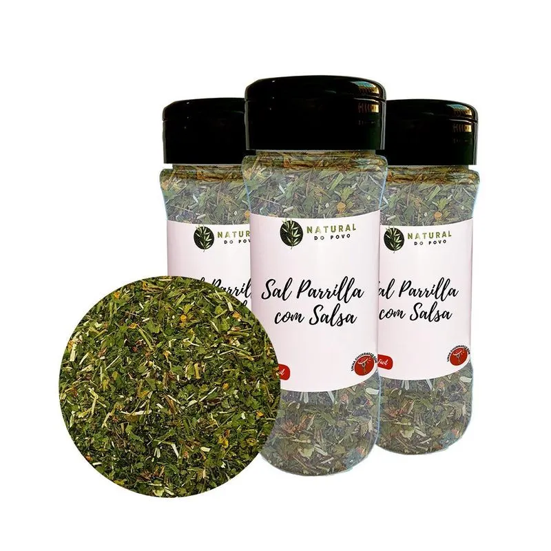 Sal Parrilla Com Salsa Premium Kit 3 Pote Com Dosador 25g