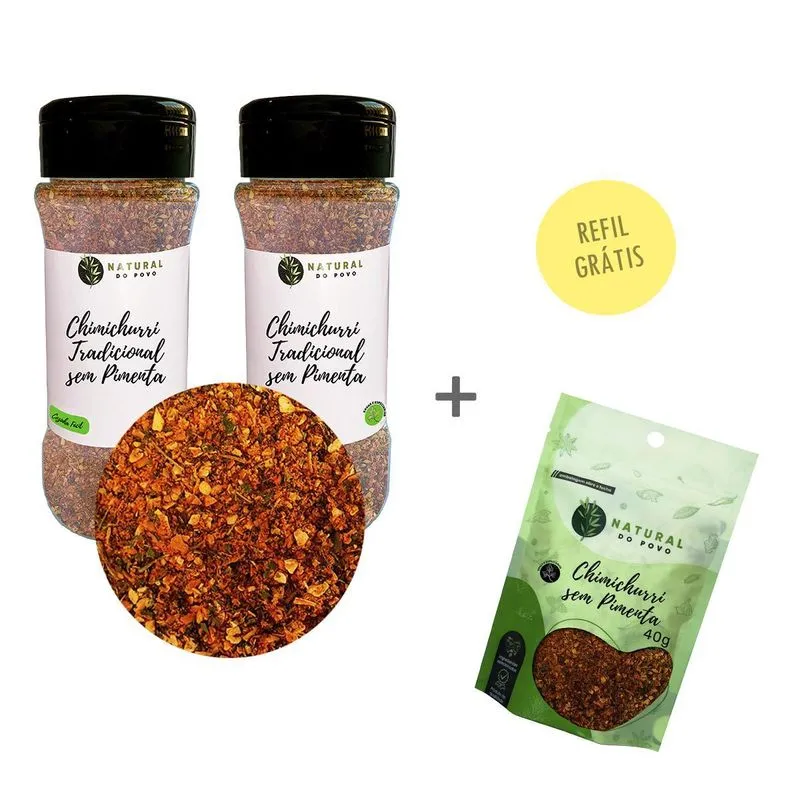 Chimichurri Kit 2 Tradicional S/ Pimenta Pote Dosador 50g