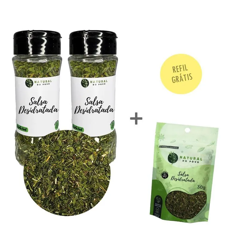 Salsa Premium Desidratada Kit 2 Pote Com Dosador + Refil 20g