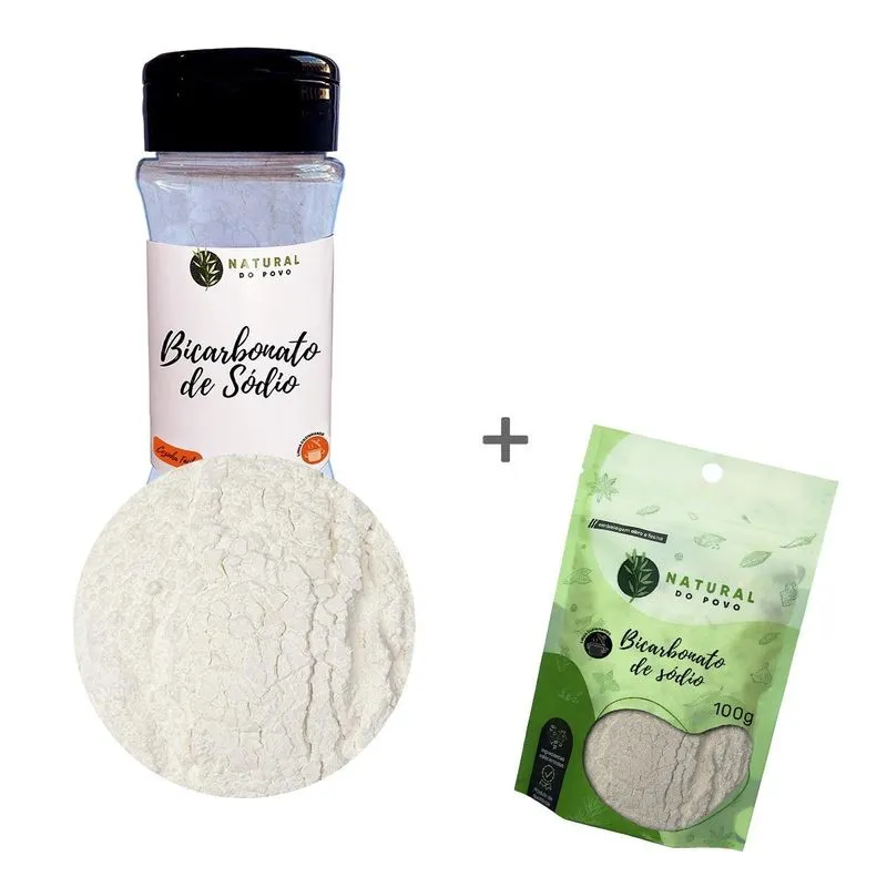 Bicarbonato De Sódio Kit Premium Pote Dosador + Refil 80g