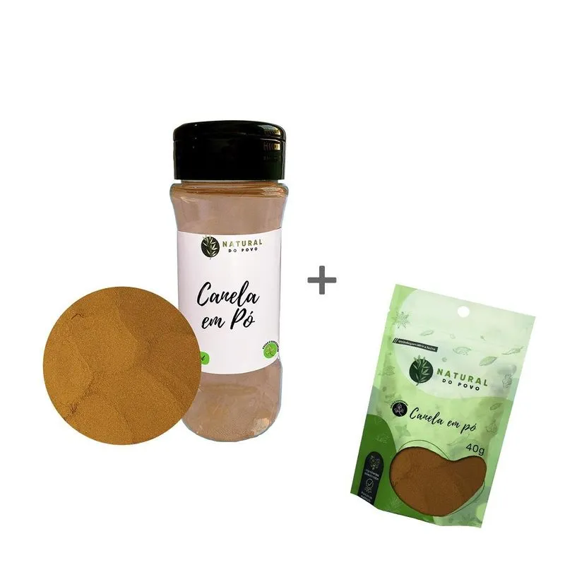 Canela Em Pó Kit Premium Pote Com Dosador + Refil 75g