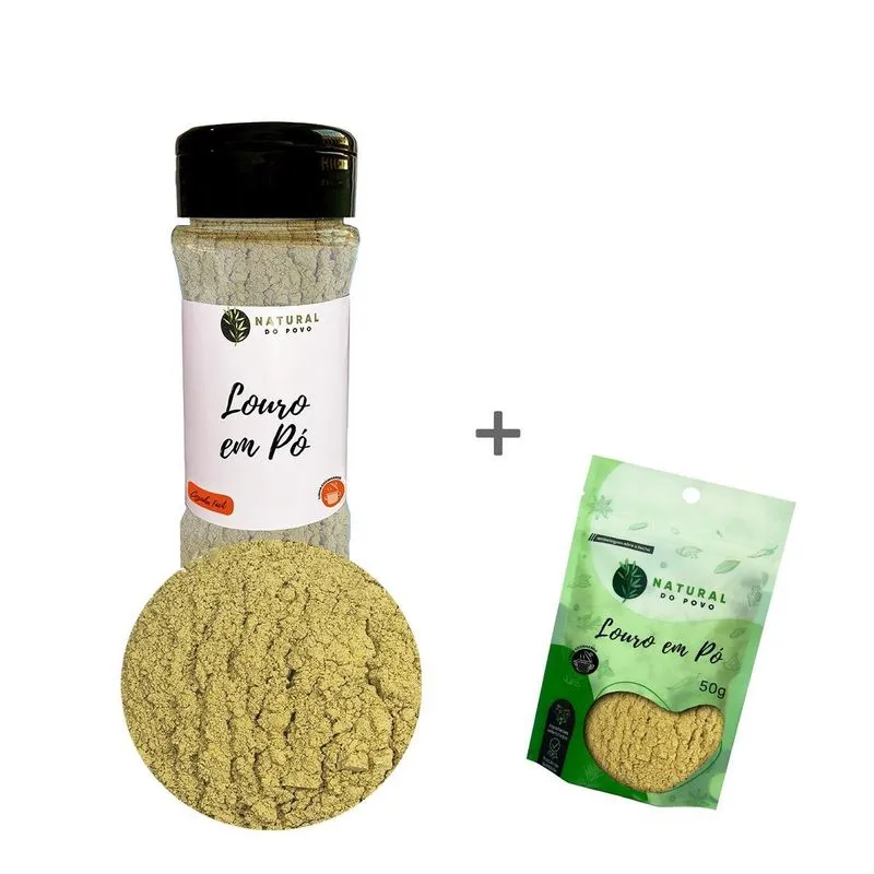 Louro Em Pó Kit Pote Com Dosador + Refil 50g