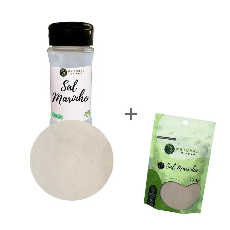 Sal Marinho Alta Qualidade Kit Pote Com Dosador + Refil 100g