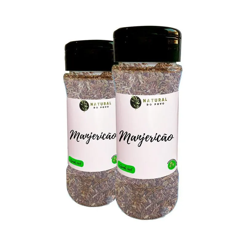 Manjericão Sem Conservante Kit 2 Pote Com Dosador 25g