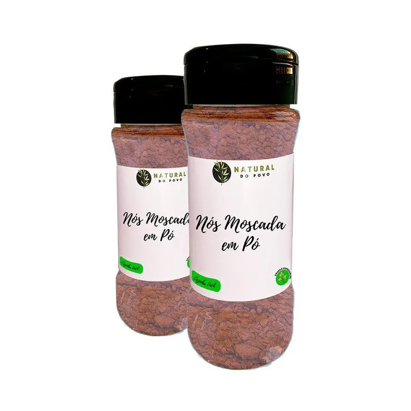 Noz Moscada Importada Em Pó Kit 2 Pote Com Dosador 70g