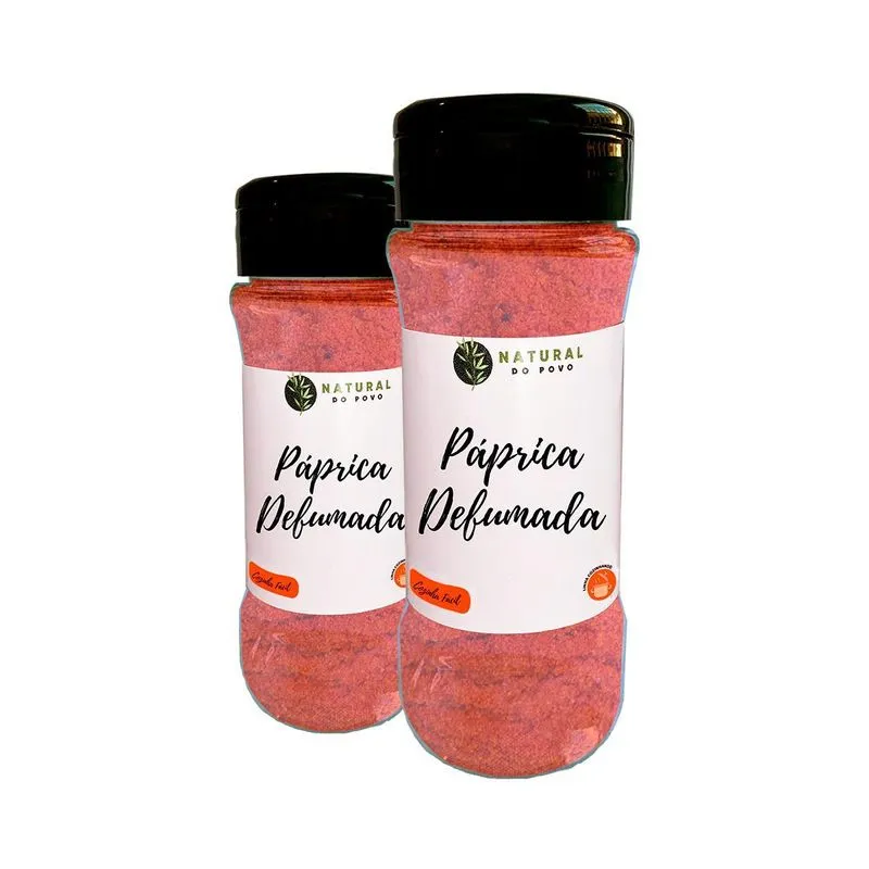 Páprica Doce Pó 100% Organica Kit 2 Pote Com Dosador 60g