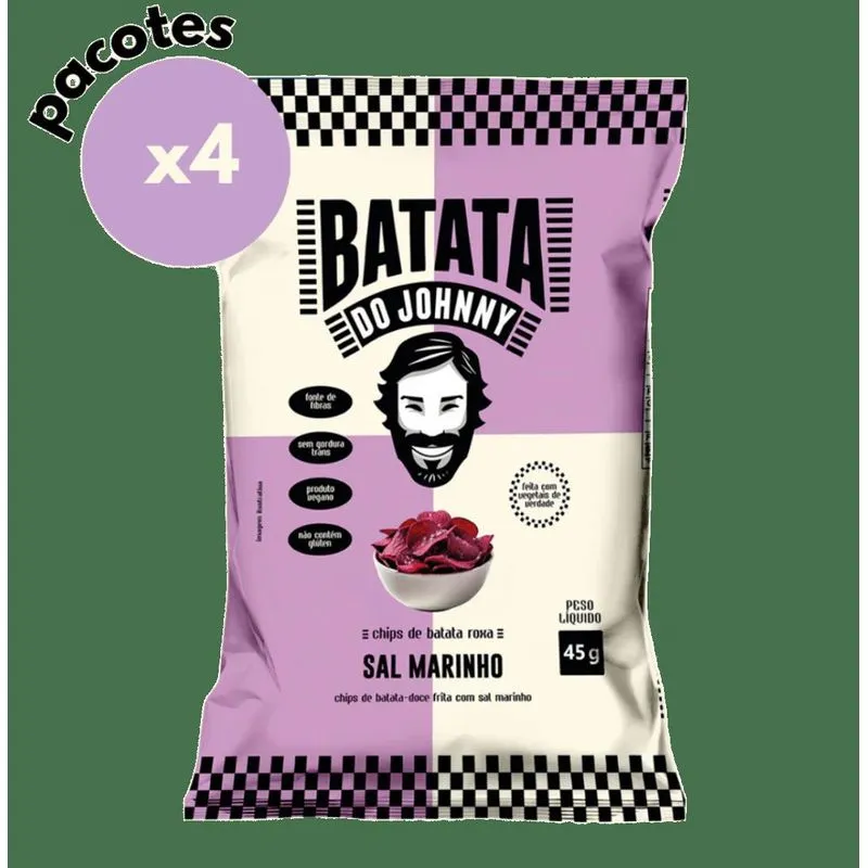 Kit 4 Batata Doce Roxa E Sal Marinho 45g Do Johnny