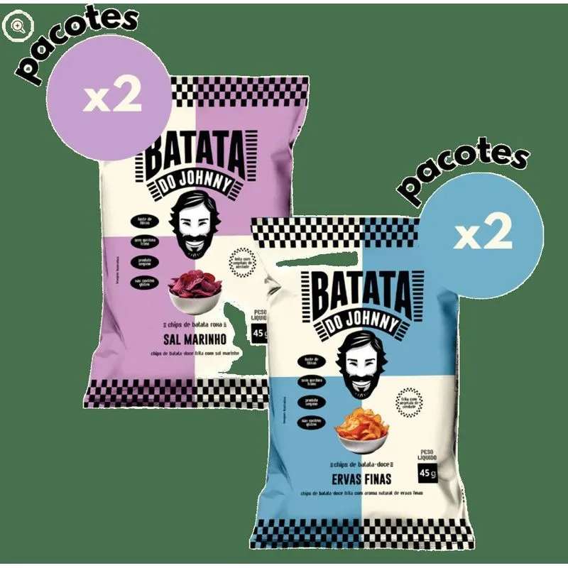 Kit 4 Batata Doce Ervas Finas E Batata Doce 45g Do Johnny
