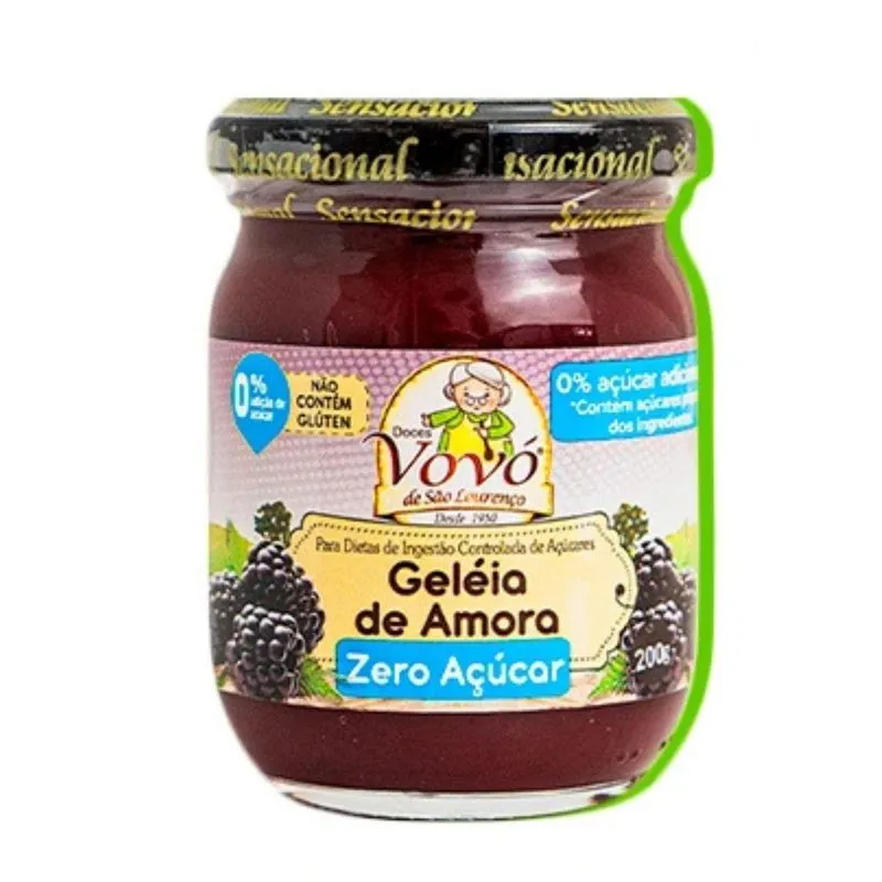 Geleia De Amora Zero Acucar 200g Doces Vovó