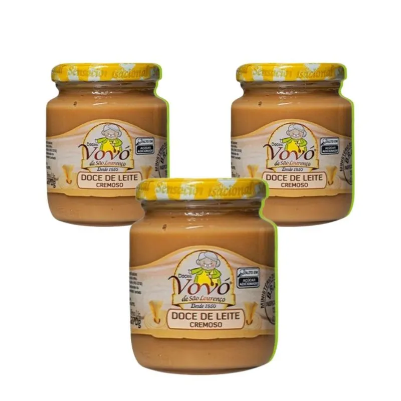 Kit 3 Doce De Leite Puro Zero Acucar 210g Doces Vovo