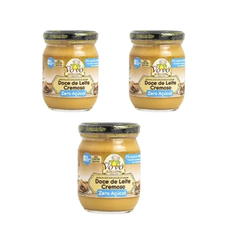 Kit 3 Doce De Leite Puro Zero Acucar 210g Doces Vovo