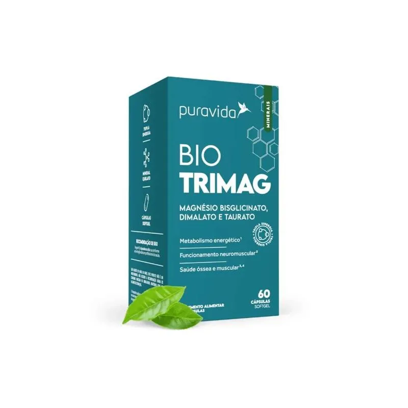 Suplemento Premium Bio Trimag Trimagnesio 60caps Puravida